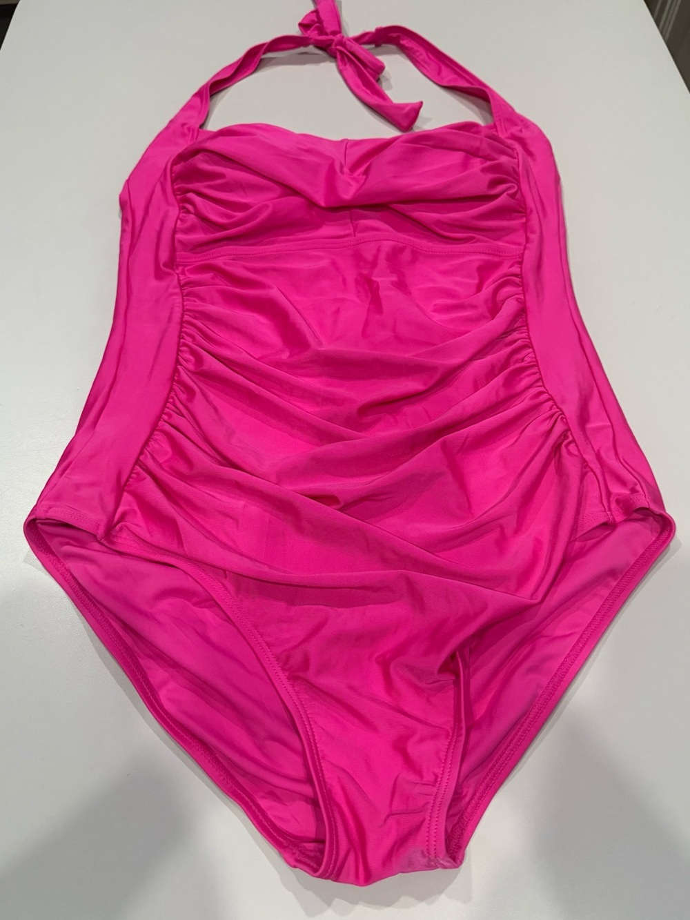 Smismivo Women’s Hot Pink Ruched One-Piece Swimsuit  Size XL  Like New!